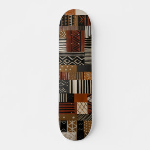 Skateboard Variaciones de motivos africanos en tonos terrosos