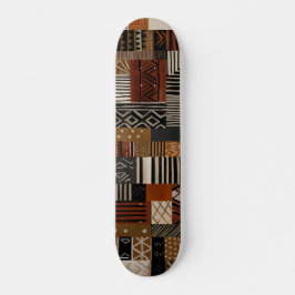 Skateboard Variations of African motifs in earth tones