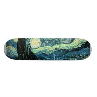 Skateboard Vector de la noche estrellada de Van Gogh