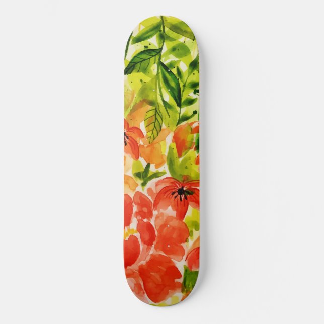 Skateboard Vegetación Flores De Coral En Flor Salvaje (Anverso)