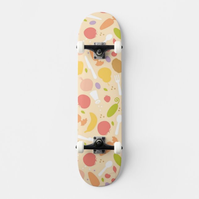 Skateboard Vegetariano que cocina el fondo del modelo (Anverso)