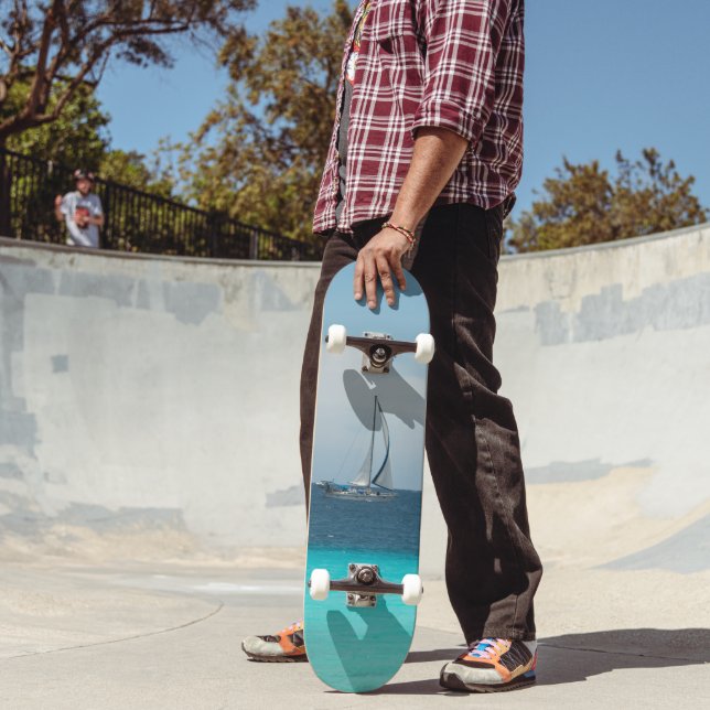 Skateboard Vela en el Mar Caribe #1 #océano #muro #arte (Exterior 2)