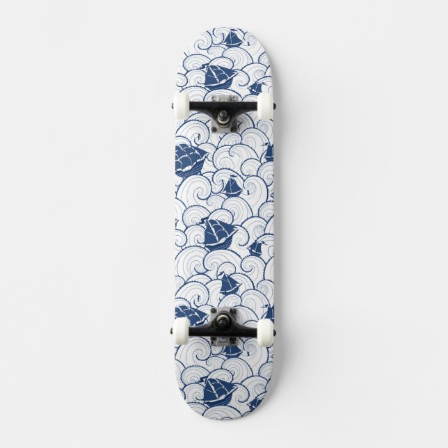 Skateboard Veleros en el modelo del mar (Anverso)