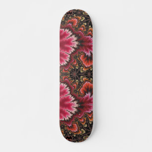 Skateboard Velvety Soft color rosa Floral Aspecto Fractal Res