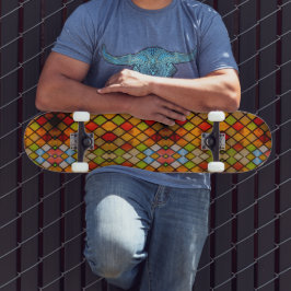 Skateboard Ventana de Vidrio Emplomado Patrón de Diamante