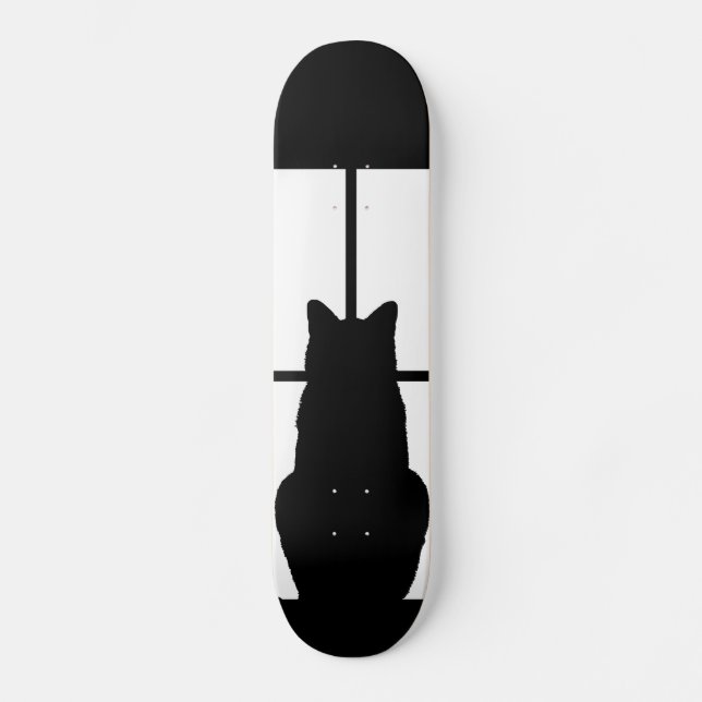 Skateboard Ventana Pulso de gato negro para Personalizar una  (Anverso)