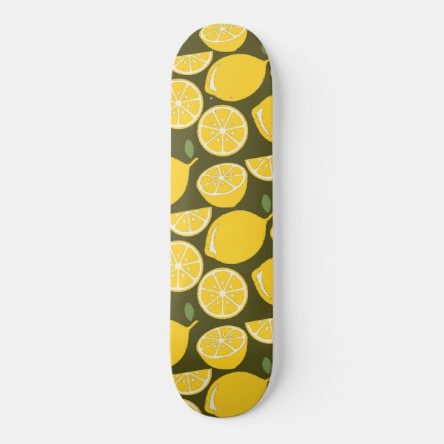 Skateboard Verano del patrón de papel tapiz de limón amarillo (Anverso)
