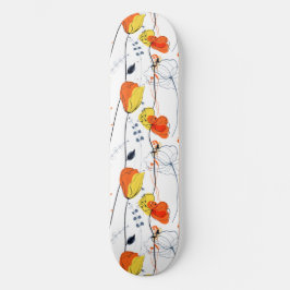 Skateboard Verano tropical | Hermoso diseño de floraciones am