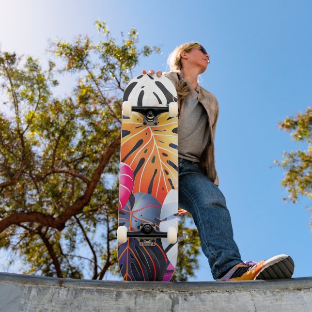 Skateboard Verano tropical hojas de Monstera (Exterior 1)