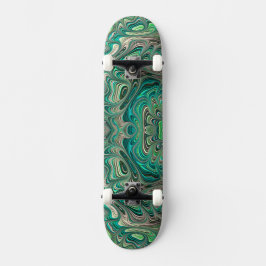 Skateboard Verde azulada fractal Paua Abalone Shell arte temá