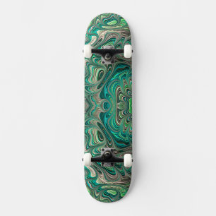 Skateboard Verde azulada fractal Paua Abalone Shell arte temá