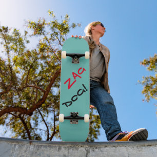Skateboard Verde azulado Edgy Zag Dog