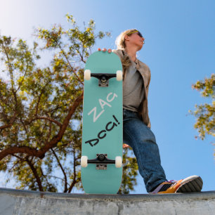 Skateboard Verde azulado Edgy Zag Dog