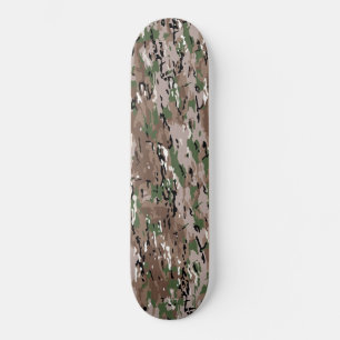 Skateboard Verde Caqui de Camuflaje Forestal