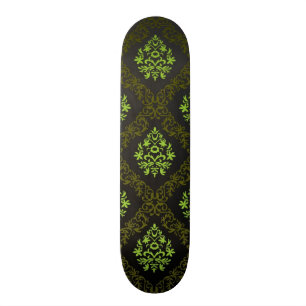 Skateboard Verde floral del papel pintado