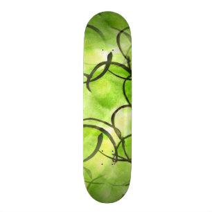Skateboard verde vanguardista del fondo de la pintura de la