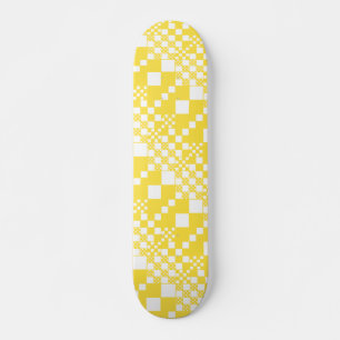 Skateboard Verificado, verifica en blanco y amarillo limón