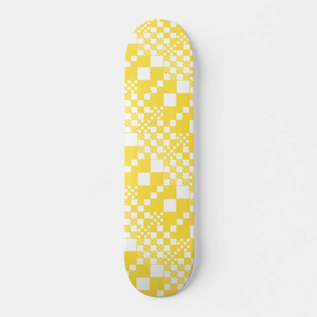 Skateboard Verificado, verifica en blanco y amarillo limón (Anverso )
