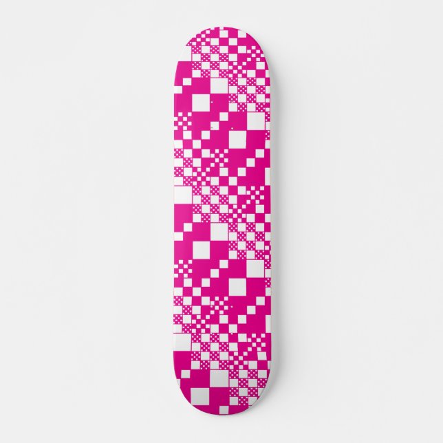 Skateboard Verificado, verifica en magenta y blanco (Anverso )