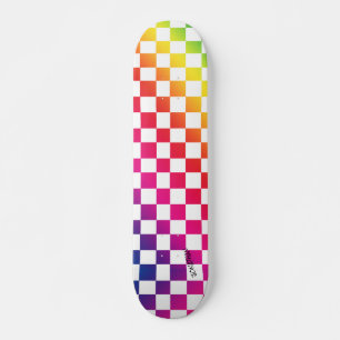 Skateboard Verificador arcoiris y blanco y nombre o texto