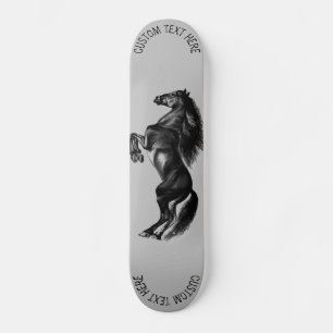 Skateboard vertical de caballos con texto Personal