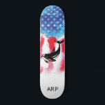 Skateboard *~* Vet militar DOPHIN Bandera Azul Blanco Rojo<br><div class="desc">*Enérgicamente mejorado / imprime silueta COSMIC DOLPHIN en la bandera estadounidense * Bandera Patriótica Americana con silueta COSMIC DOLPHIN . ... Este diseño presenta la bandera estadounidense de los Estados Unidos, también conocida como "Vieja Gloria" y "Estrellas". El diseño de la bandera acuarela americana incluye los colores azul rojo blanco...</div>