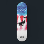 Skateboard *~* Vet militar DOPHIN Bandera Azul Blanco Rojo<br><div class="desc">*Enérgicamente mejorado / imprime silueta COSMIC DOLPHIN en la bandera estadounidense * Bandera Patriótica Americana con silueta COSMIC DOLPHIN . ... Este diseño presenta la bandera estadounidense de los Estados Unidos, también conocida como "Vieja Gloria" y "Estrellas". El diseño de la bandera acuarela americana incluye los colores azul rojo blanco...</div>
