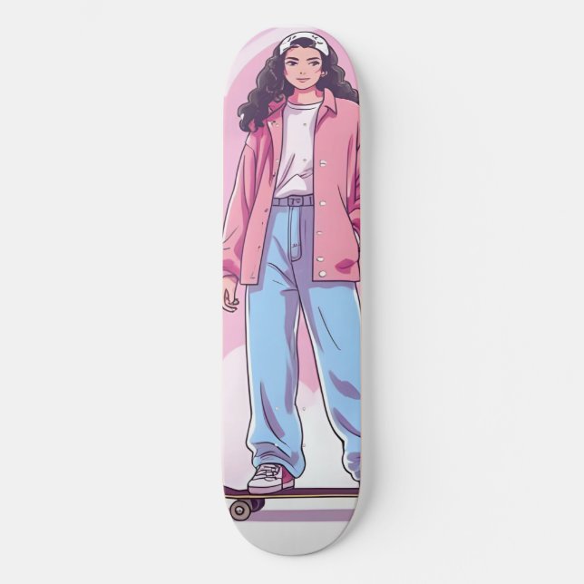 Skateboard Vibes de Chica para patinadores - Collage estético (Anverso)