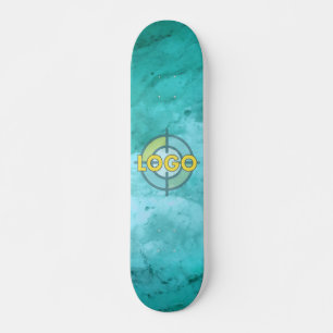 Skateboard Vibes de chill de mármol blanco azul turquesa