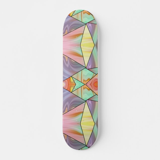Skateboard Vibraciones Boho de Mármol de los 70 (Anverso )