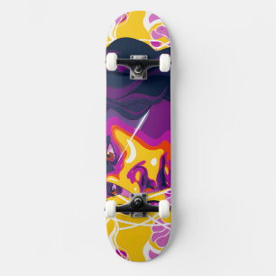 Skateboard Vibrant Stylized Portrait with Abstract Elements