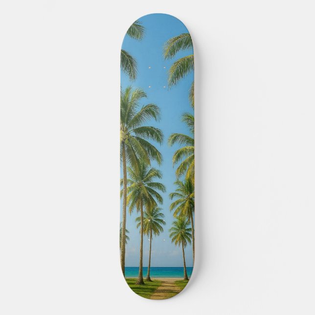 Skateboard Vibrante paraíso tropical del océano azul (Anverso)