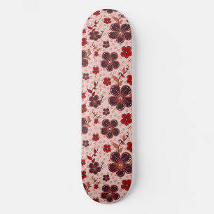 Skateboard Vibrante patrón floral con flores coloridas