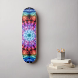 Skateboard Vibrante Tie Dye Kaleidoscope Arcoiris Mandala