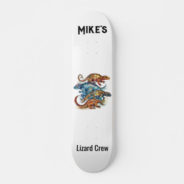 Skateboard Vibrante Tótem Tribal Lizard, personalizado (Anverso )