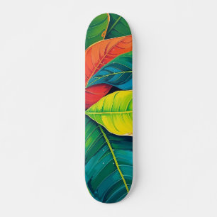 Skateboard Vibrante y colorido patrón de follaje bananero