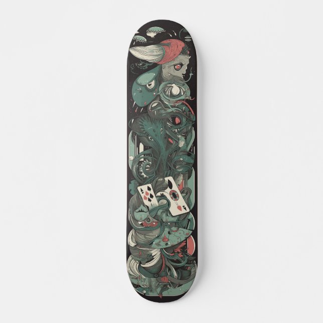 Skateboard Videojuego de Monstruo del Joker Verde (Anverso )