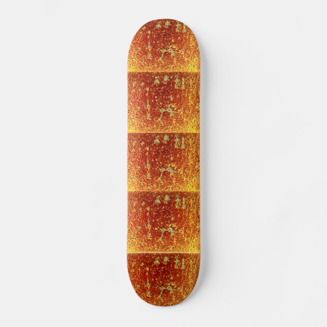 Skateboard Vidrio fundido con oro (Anverso)