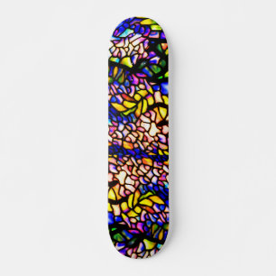 Skateboard Vidrio-Louis Tiffany 1 con manchas de patinaje