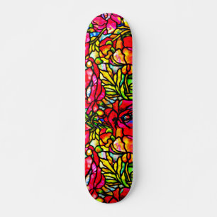 Skateboard Vidrio-Louis Tiffany 3 con manchas de patinaje