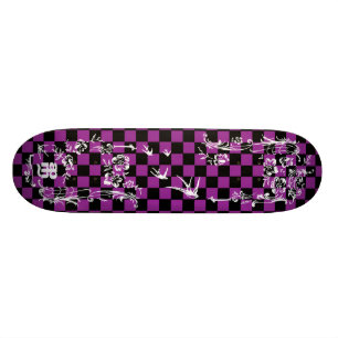 Skateboard Viejo tatuaje Checkboard - púrpura y negro
