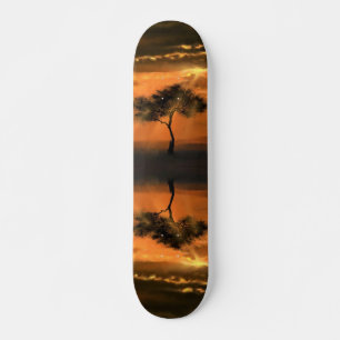 Skateboard Vigas de sol de árbol solitario - Colección de art