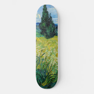 Skateboard Vincent van Gogh - Campo de trigo verde con ciprés