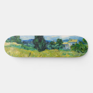 Skateboard Vincent van Gogh - Campo de trigo verde con ciprés