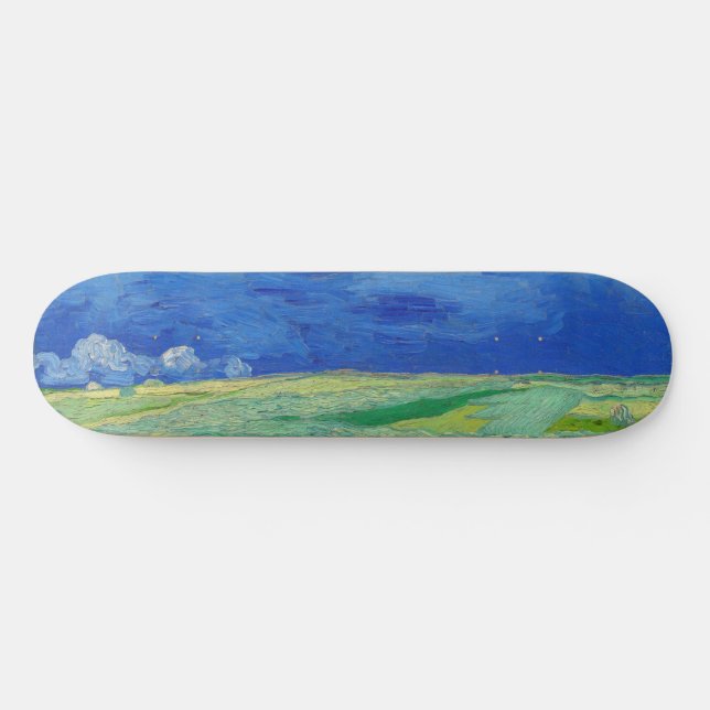 Skateboard Vincent van Gogh - Campos de trituración bajo las  (Horz)