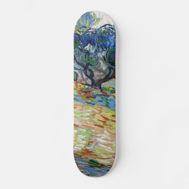 Skateboard Vincent van Gogh - Olivos: Cielo azul brillante (Anverso)