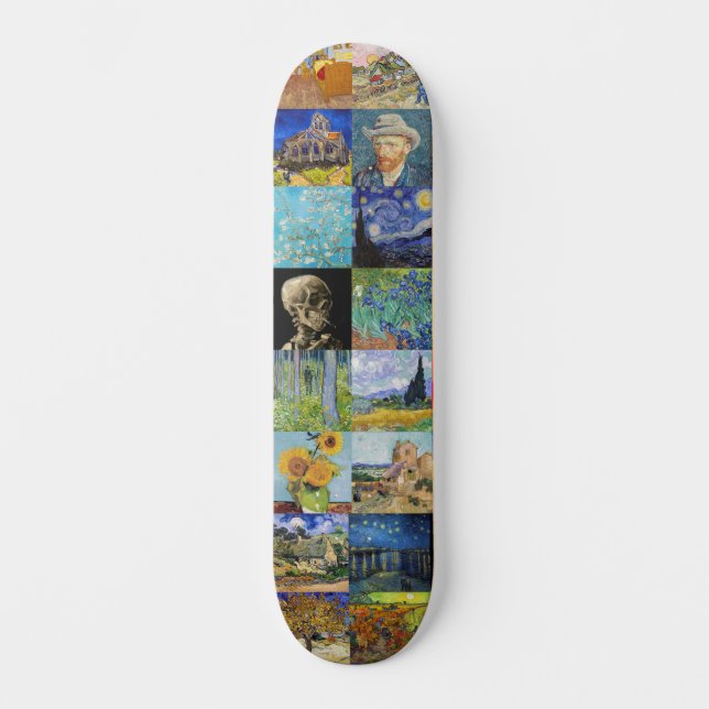 Skateboard Vincent van Gogh - Piquetas maestras del mosaico (Anverso)