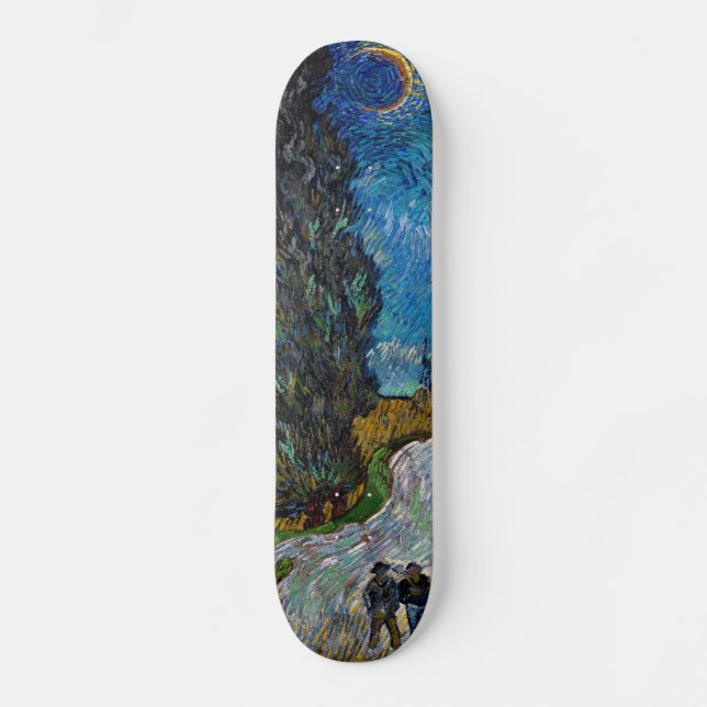 Skateboard Vincent van Gogh - Road with Cypress and Star (Anverso)