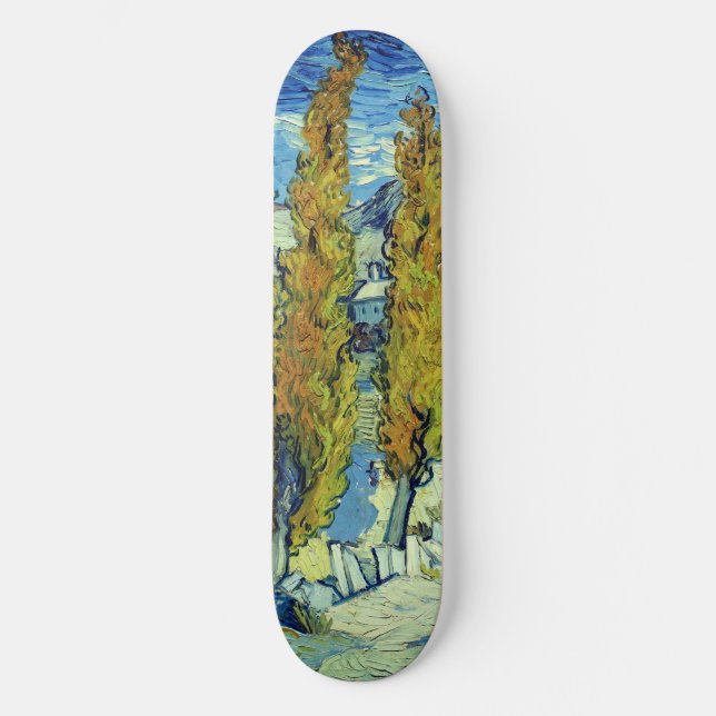 Skateboard Vincent Van Gogh Two Poplars en Saint-Rémy (Anverso)
