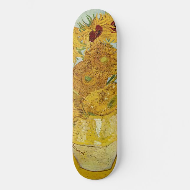 Skateboard Vincent Van Gogh - Vase con doce girasoles (Anverso)